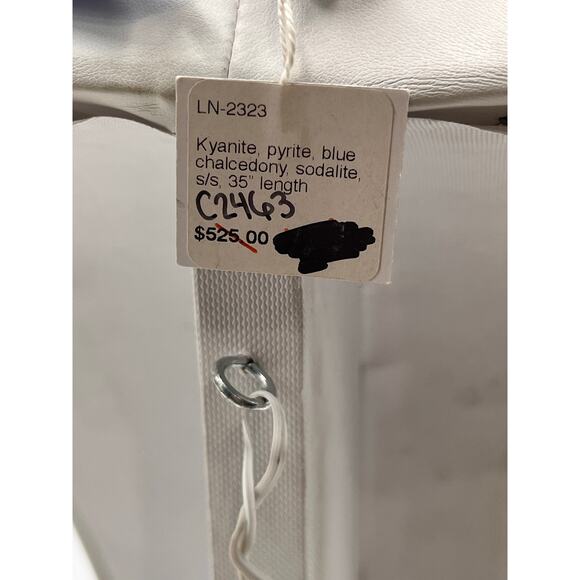 Margo Morrison Blue Kyanite Pyrite, Chalcedony Sodalite Sterling Silver Necklace - Picture 7 of 8